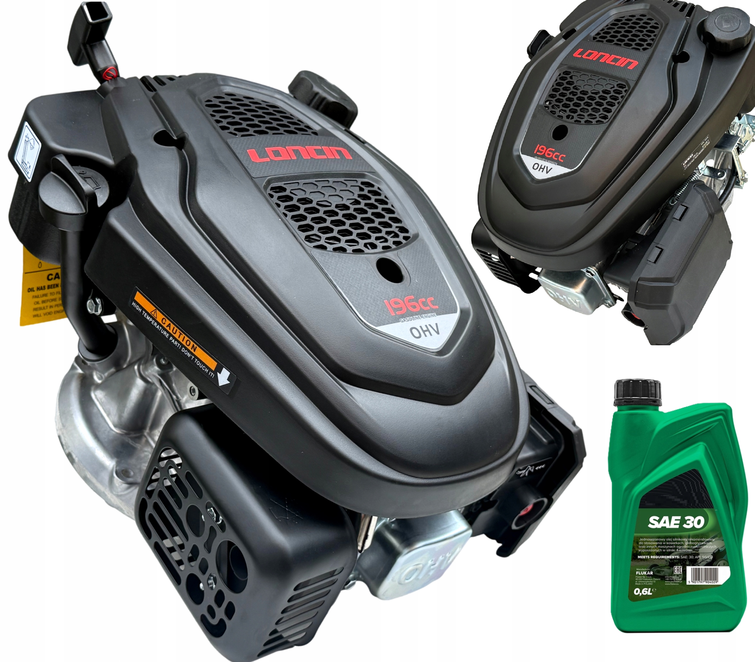 Spaľovací motor pre kosačku na trávu LONCIN s VERTIKÁLNYM pohonom 196CM3 hriadeľ 22/80